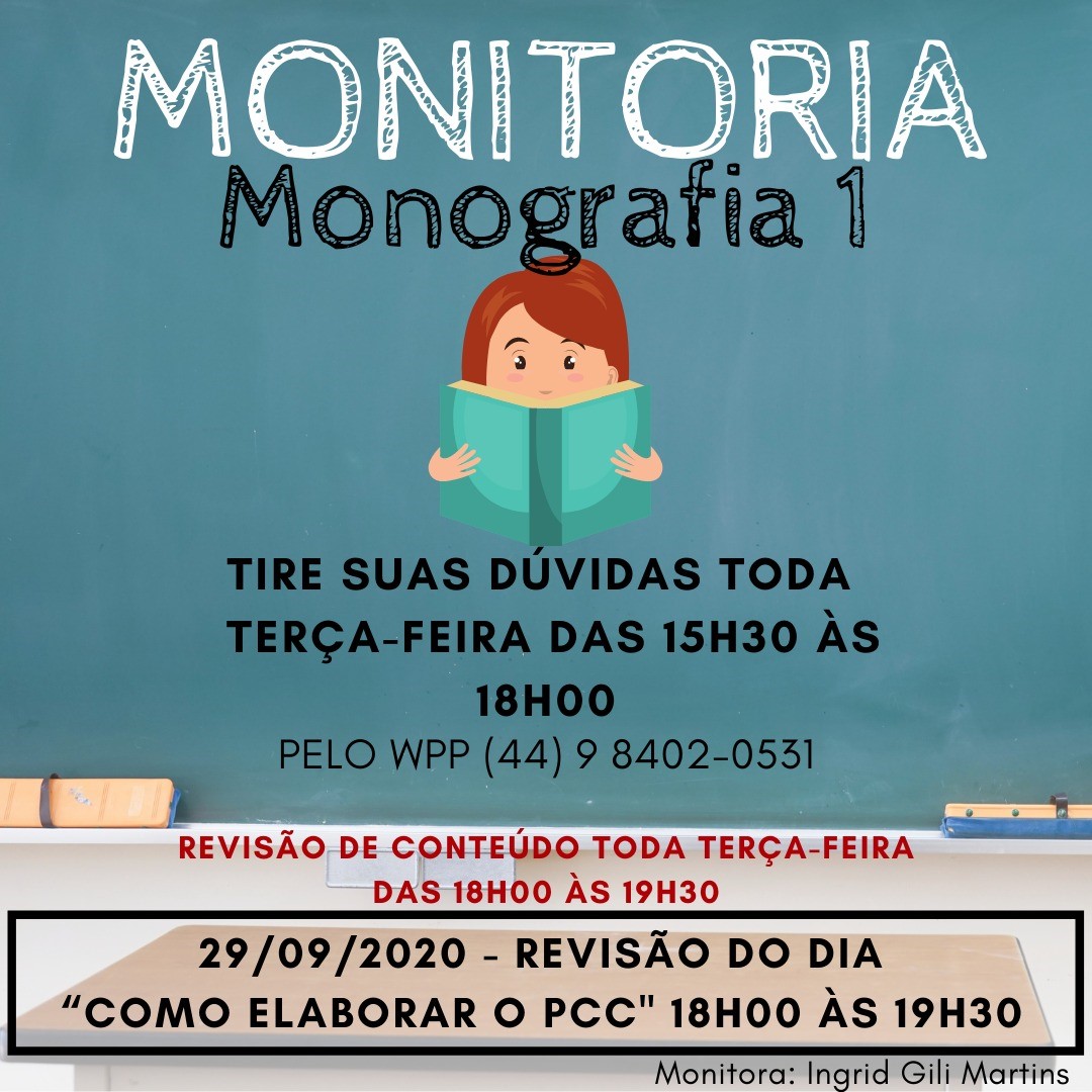 Monitoria em Monografia I